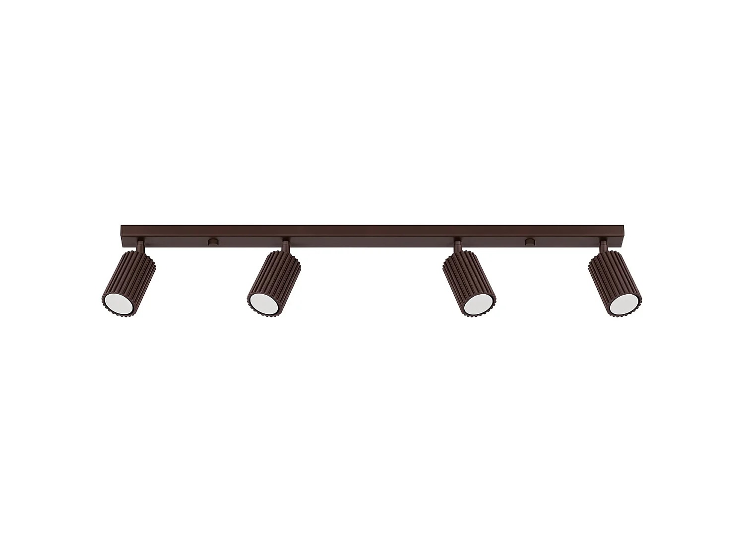 Plafonnier minimaliste en aluminium - 4 sources lumineuses - L.81 x H.16,5 cm - marron