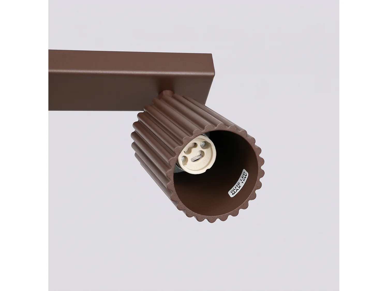 Plafonnier minimaliste en aluminium - 4 sources lumineuses - L.81 x H.16,5 cm - marron
