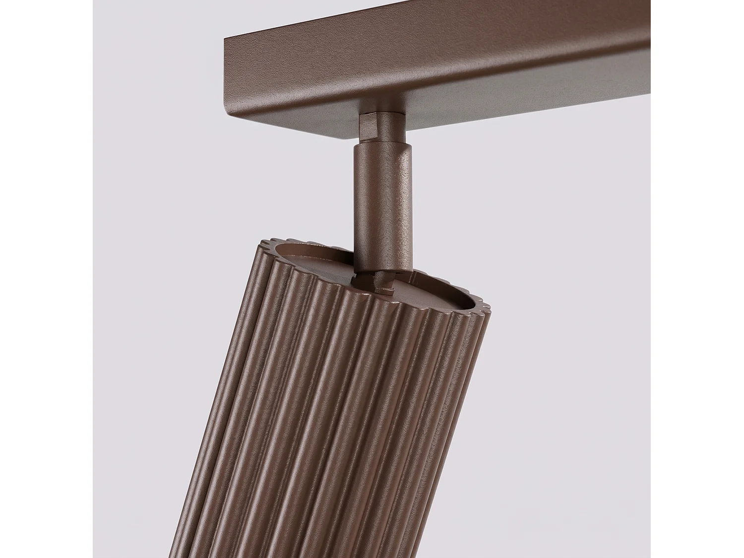 Plafonnier minimaliste en aluminium - 4 sources lumineuses - L.81 x H.16,5 cm - marron
