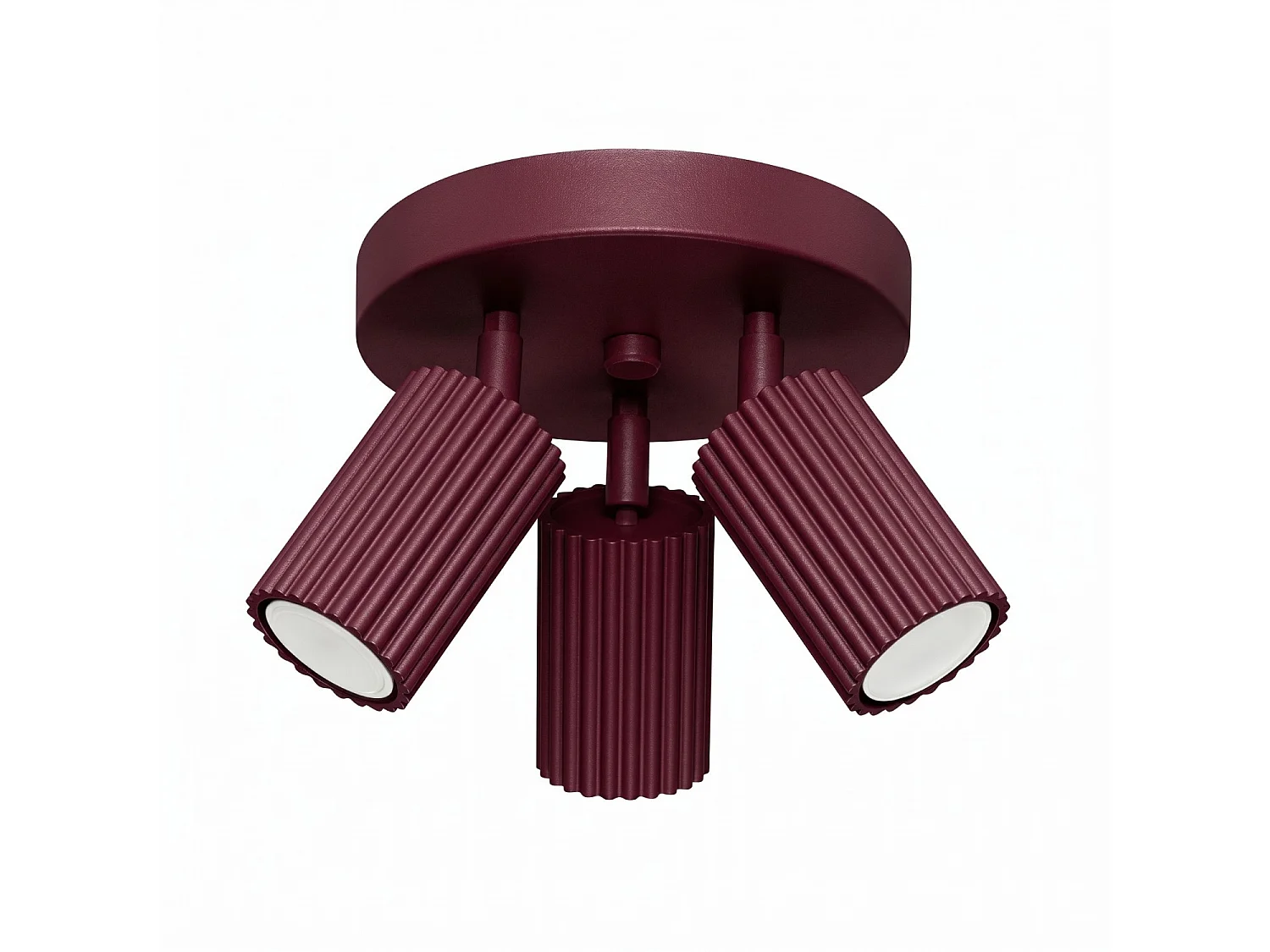 Plafonnier minimaliste en aluminium - 3 sources lumineuses - L.19,5 x H.18 cm - bordeaux
