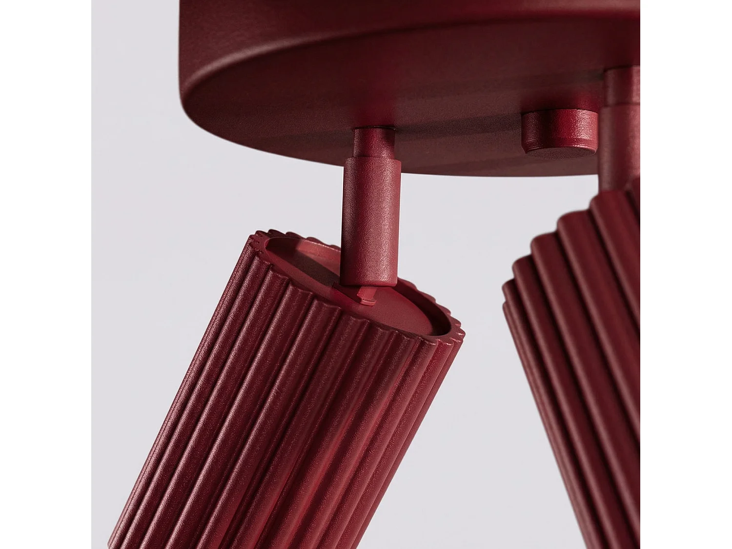 Plafonnier minimaliste en aluminium - 3 sources lumineuses - L.19,5 x H.18 cm - bordeaux