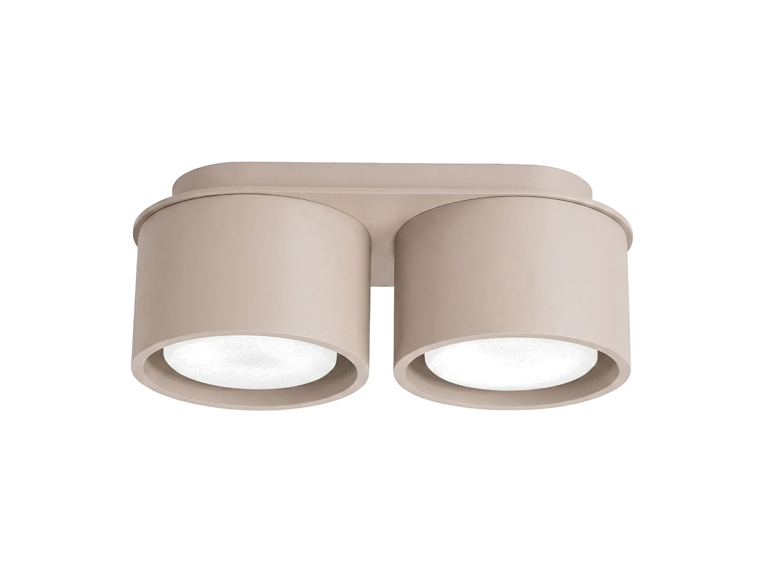 Plafonnier minimaliste en aluminium - 2 sources lumineuses - L.21 x H.8 cm - taupe