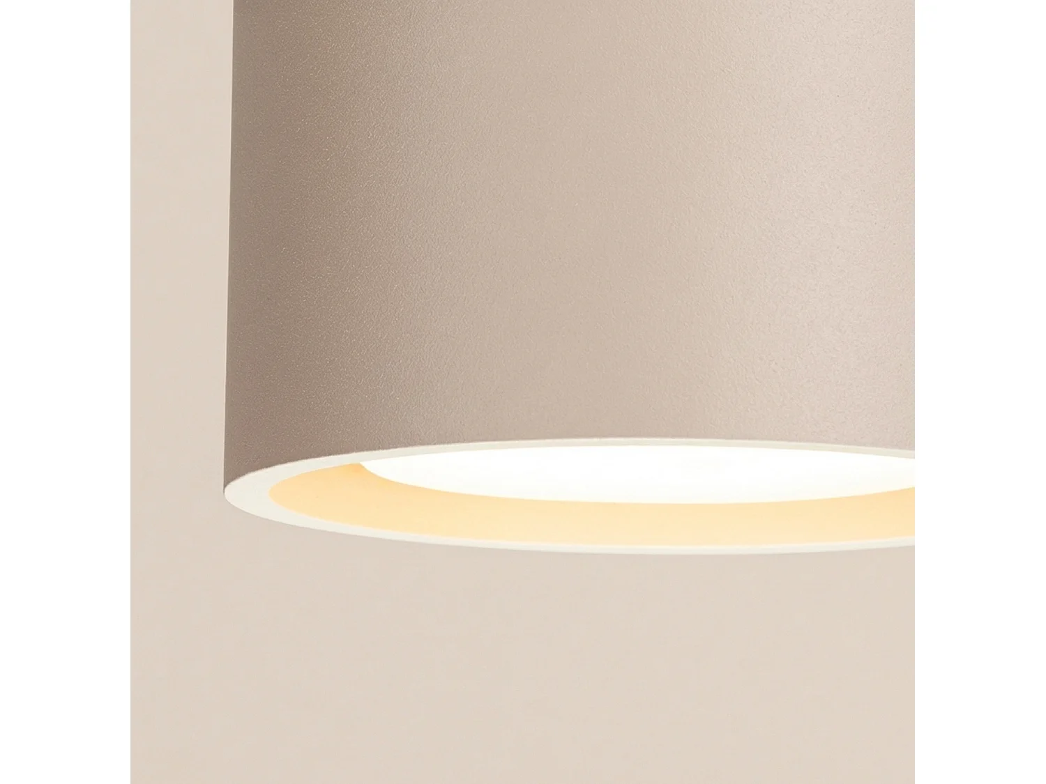 Plafonnier minimaliste en aluminium - 2 sources lumineuses - L.21 x H.8 cm - taupe