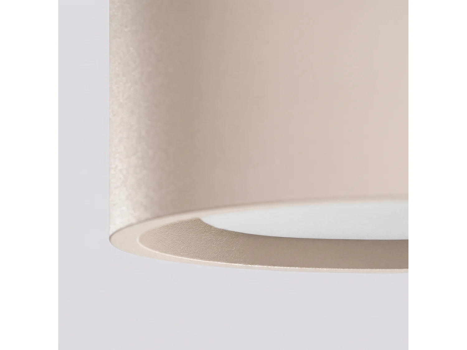 Plafonnier minimaliste en aluminium - 2 sources lumineuses - L.21 x H.8 cm - taupe