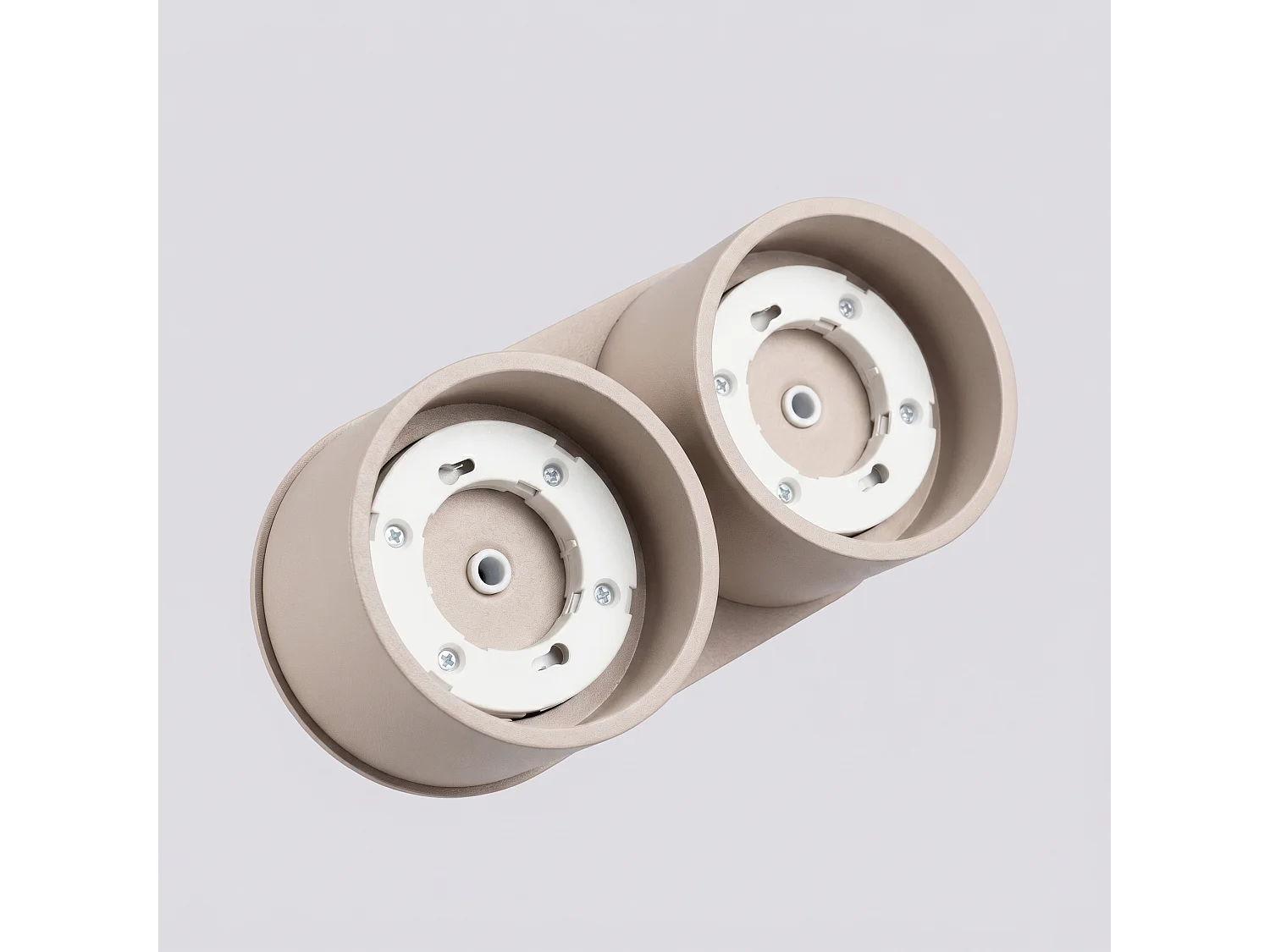 Plafonnier minimaliste en aluminium - 2 sources lumineuses - L.21 x H.8 cm - taupe