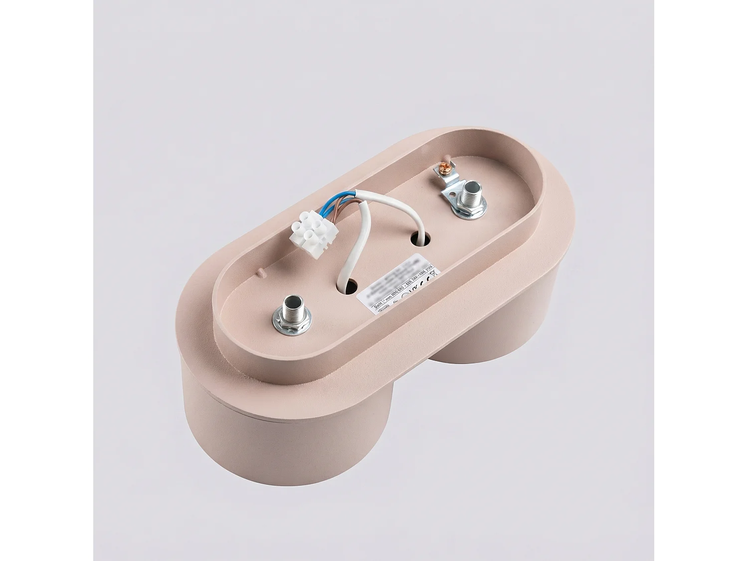 Plafonnier minimaliste en aluminium - 2 sources lumineuses - L.21 x H.8 cm - taupe