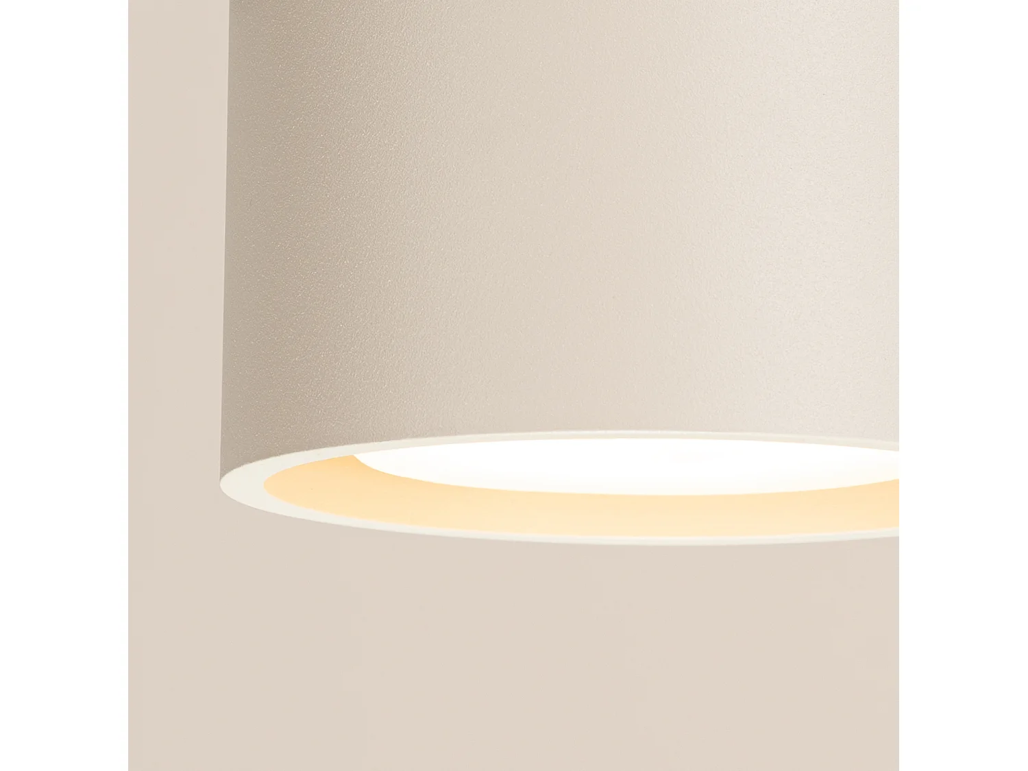 Plafonnier minimaliste en aluminium - 1 sources lumineuses - L.10 x H.6 cm - beige