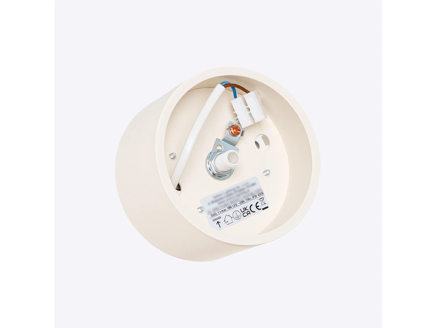 Plafonnier minimaliste en aluminium - 1 sources lumineuses - L.10 x H.6 cm - beige