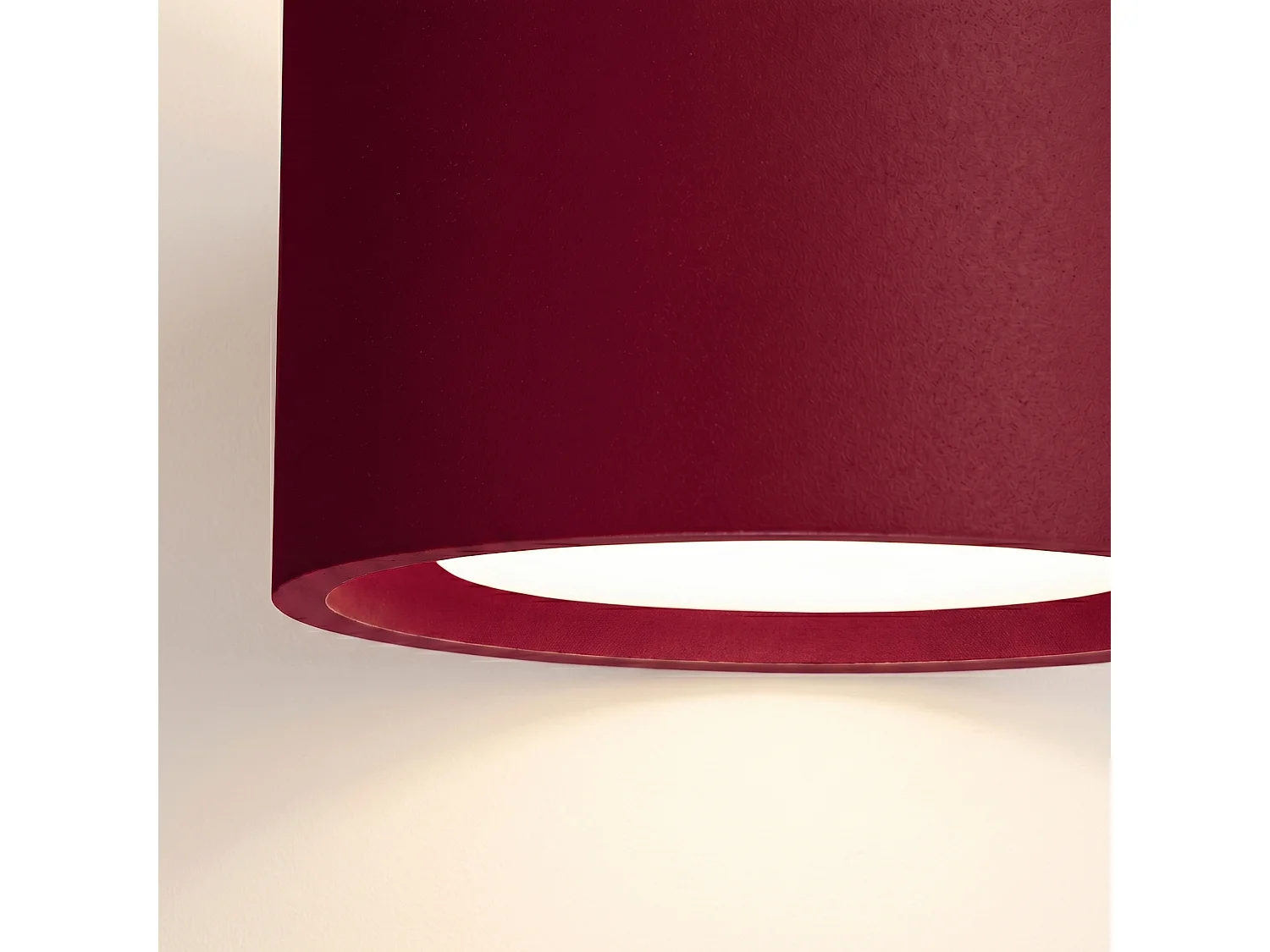Plafonnier minimaliste en aluminium - 1 sources lumineuses - L.10 x H.6 cm - bordeaux