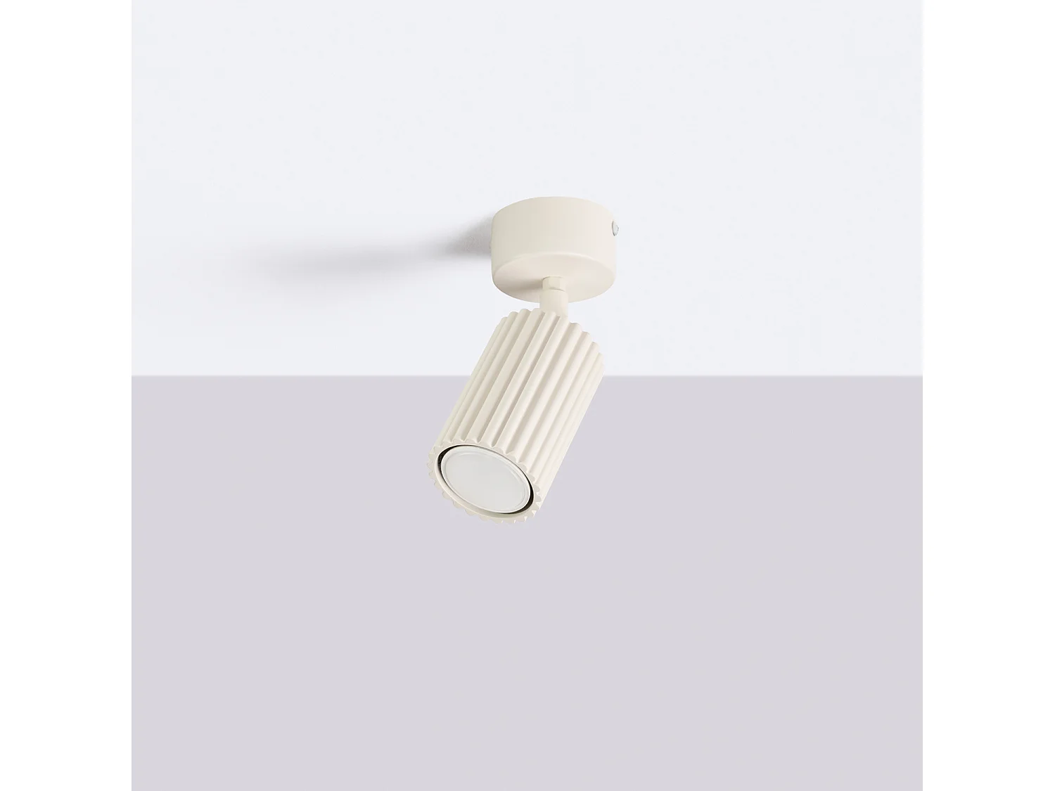 Plafonniers KARBON minimaliste en aluminium - 1 sources lumineuses - L.7 x H.18 cm - beige