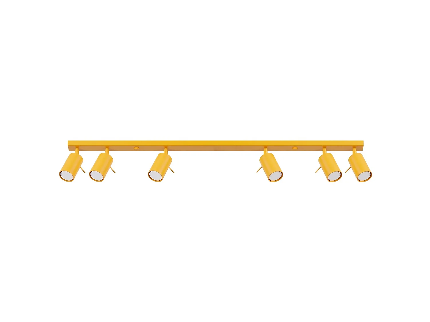 Plafonnier moderne en acier - 6 sources lumineuses - L.118 x H.16 cm - jaune