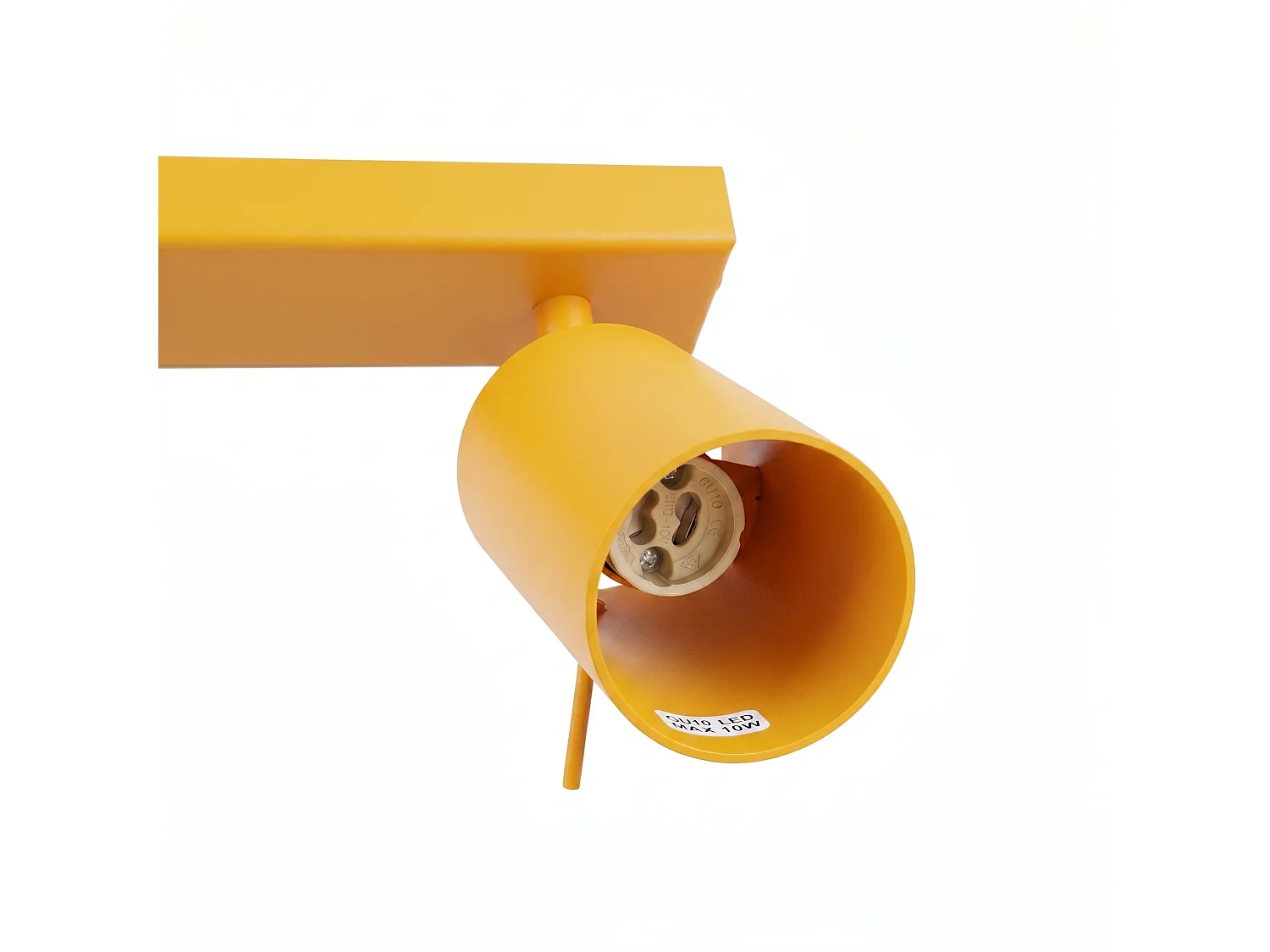 Plafonnier moderne en acier - 6 sources lumineuses - L.118 x H.16 cm - jaune