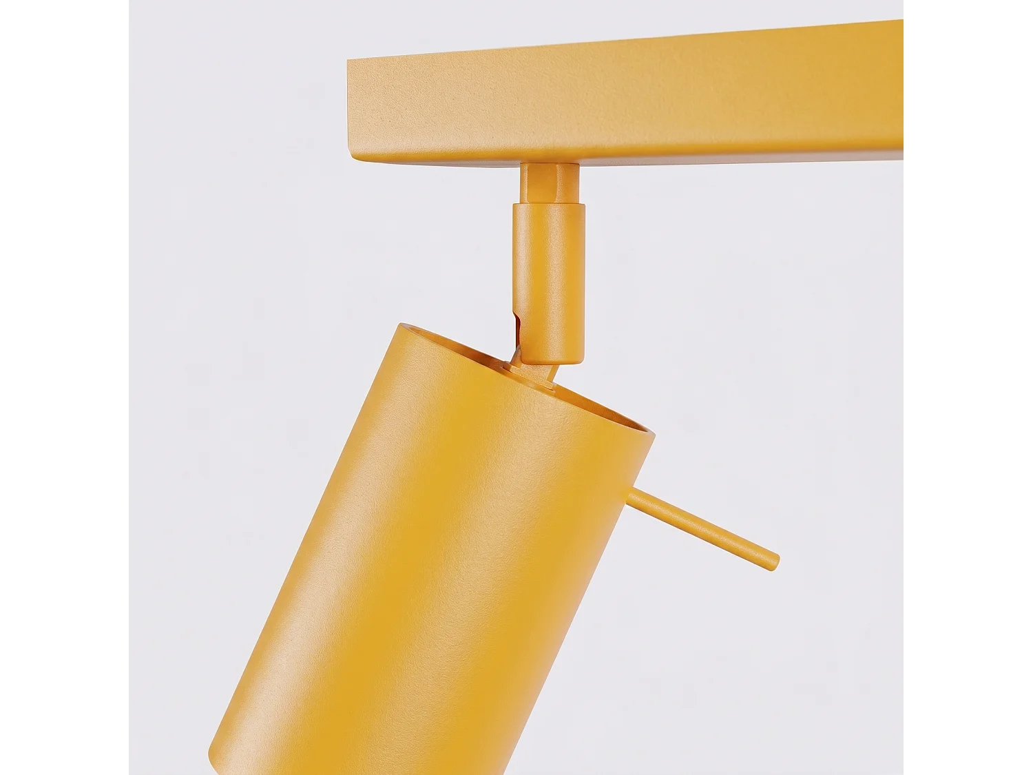 Plafonnier moderne en acier - 6 sources lumineuses - L.118 x H.16 cm - jaune