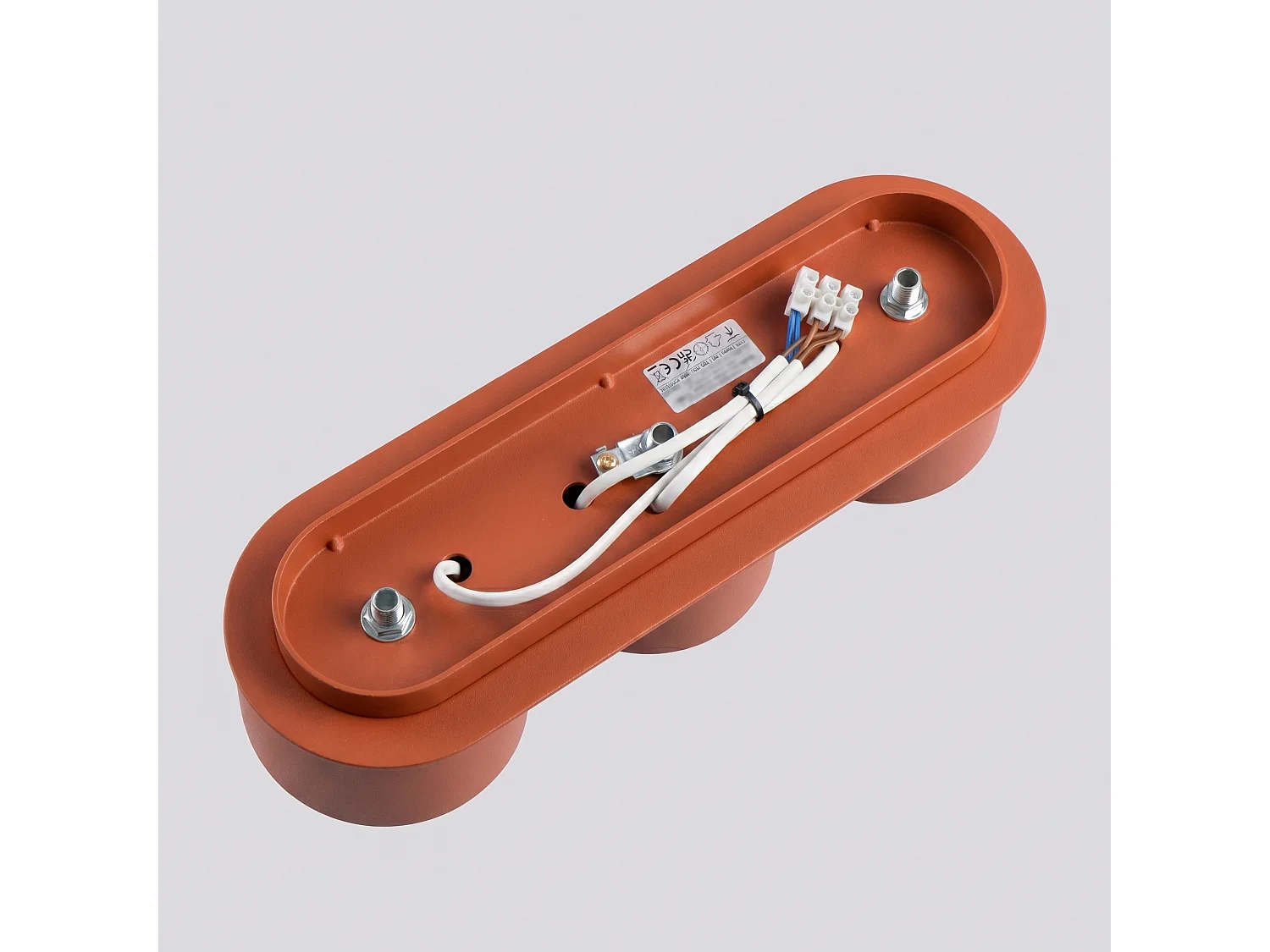 Plafonnier minimaliste en aluminium - 3 sources lumineuses - L.32,4 x H.8,2 cm - ocre rouge