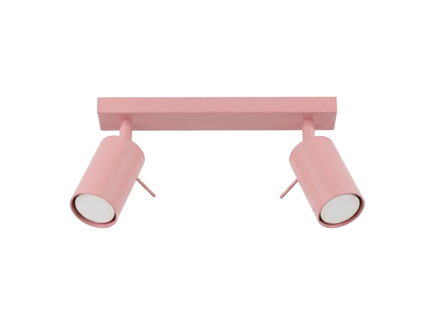 Plafonnier moderne en acier - 2 sources lumineuses - L.30 x H.16 cm - rose