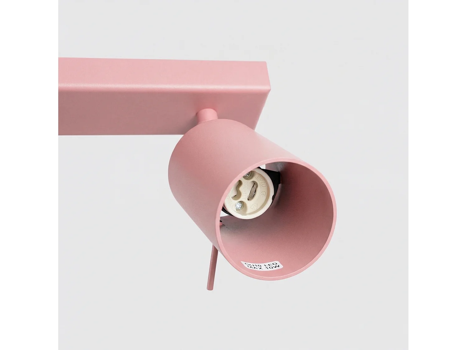 Plafonnier moderne en acier - 2 sources lumineuses - L.30 x H.16 cm - rose
