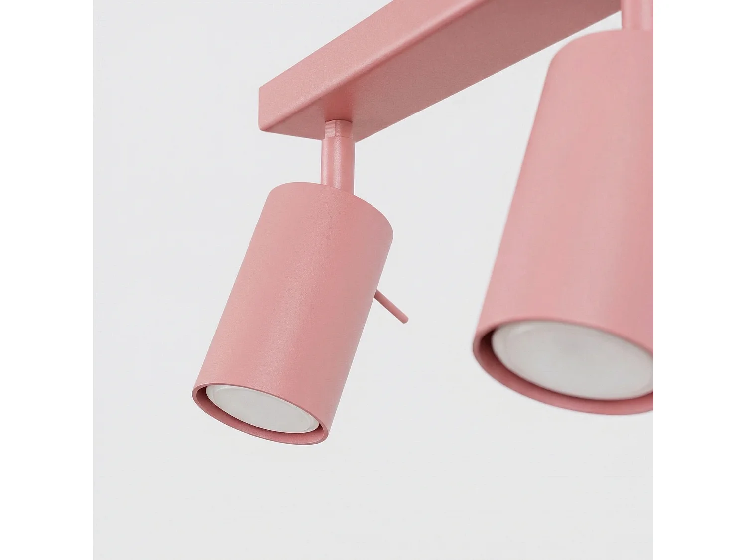 Plafonnier moderne en acier - 2 sources lumineuses - L.30 x H.16 cm - rose