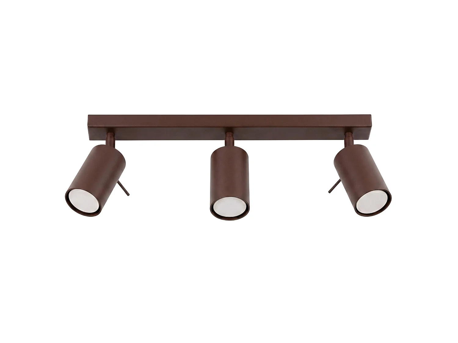 Plafonnier moderne en acier - 3 sources lumineuses - L.45 x H.16 cm - marron