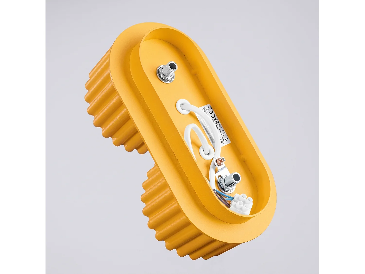 Plafonnier minimaliste en aluminium - 2 sources lumineuses - L.21 x H.8 cm - jaune