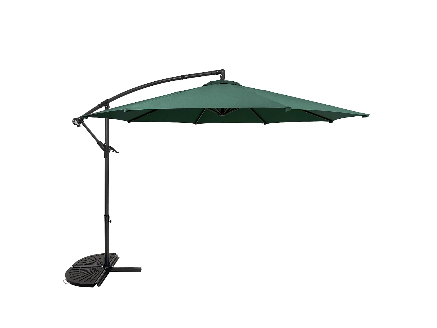 Ombrellone Decentrato 3m Verde Banana con Base 2 Pesi 28kg