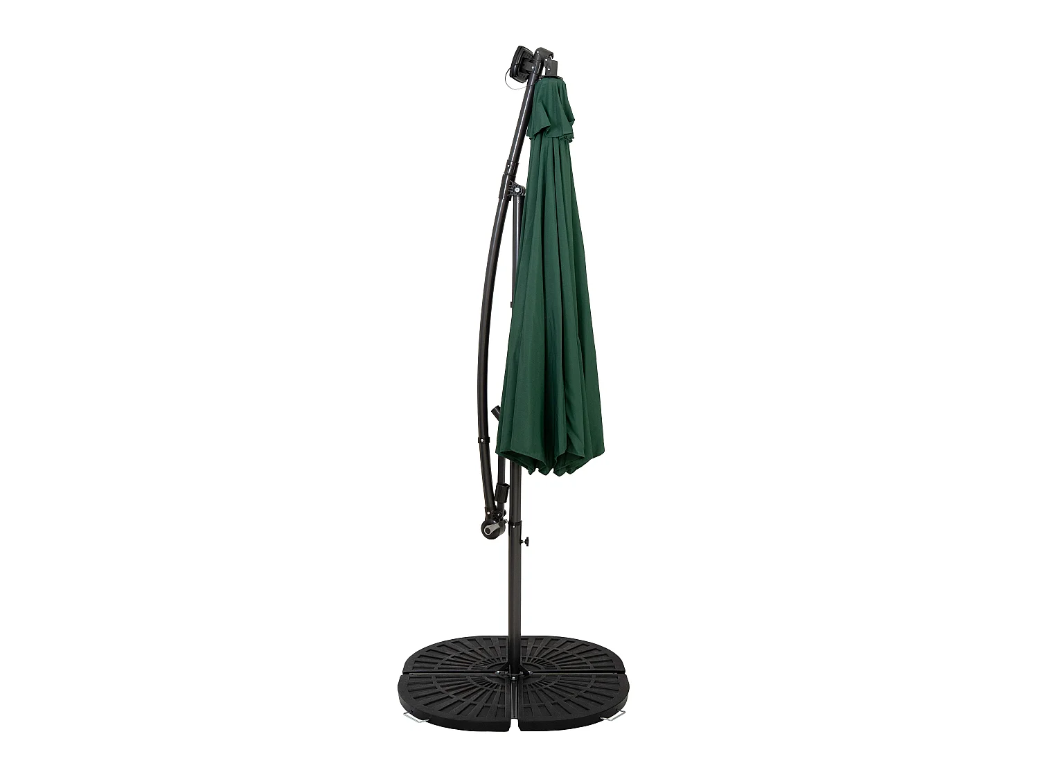 LED zweefparasol 3 m & rond 4-delige parasolvoet - groen parasol met verlichting