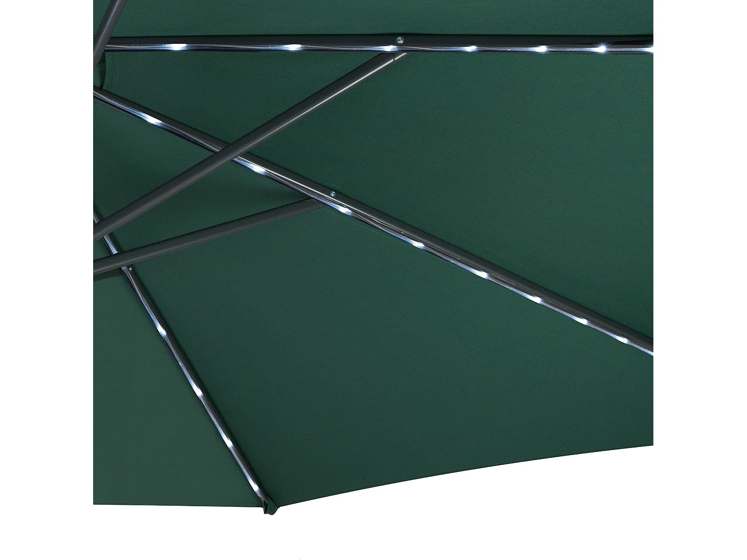 LED zweefparasol 3 m & rond 4-delige parasolvoet - groen parasol met verlichting