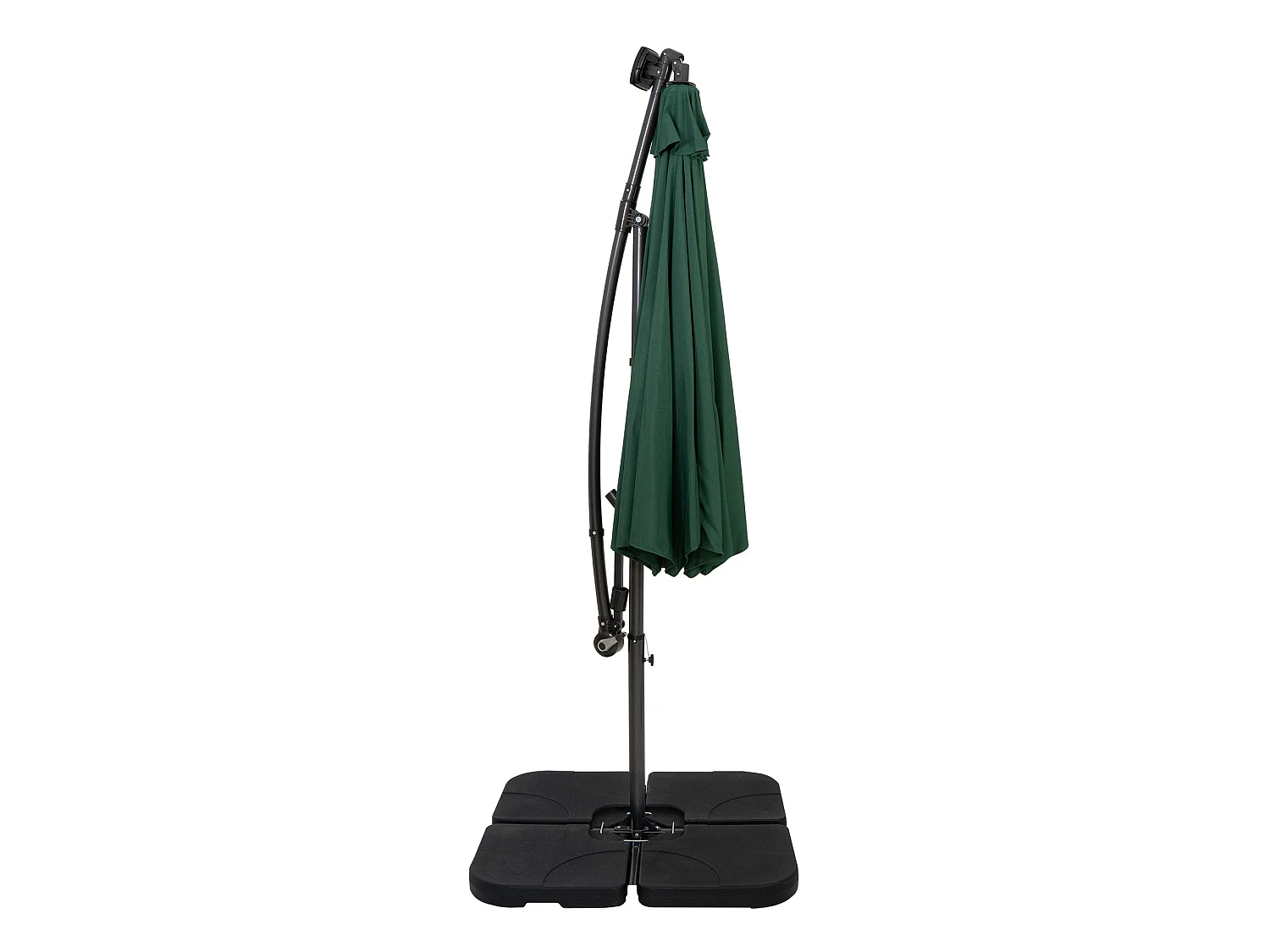 LED Zweefparasol 3 m & Vierkante Parasolvoet - groen - parasol met verlichting