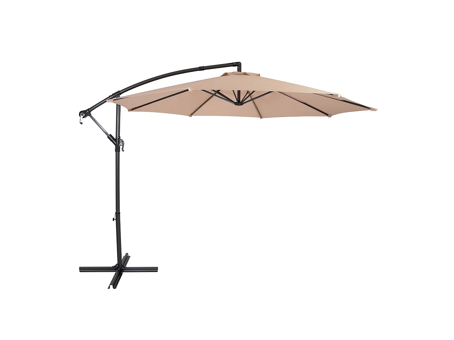 Zweefparasol 3 m - beige - hangparasol bananenparasol voor tuin en terras
