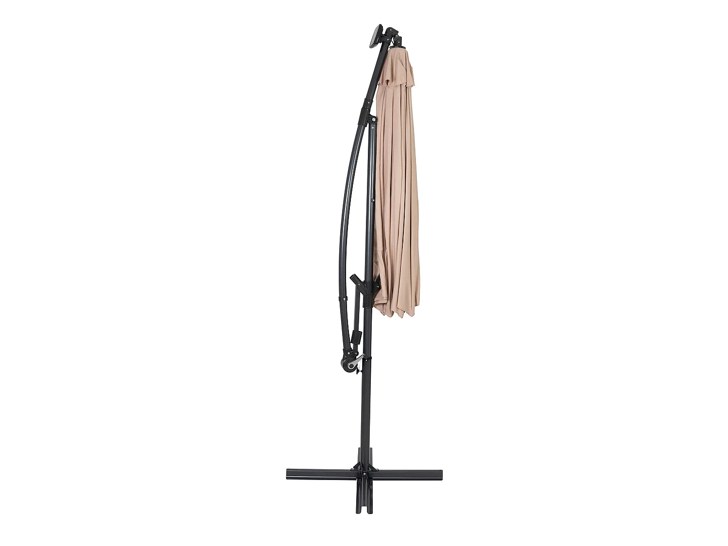 LED Zweefparasol 3 m - beige - hangparasol met verlichting voor tuin en terras