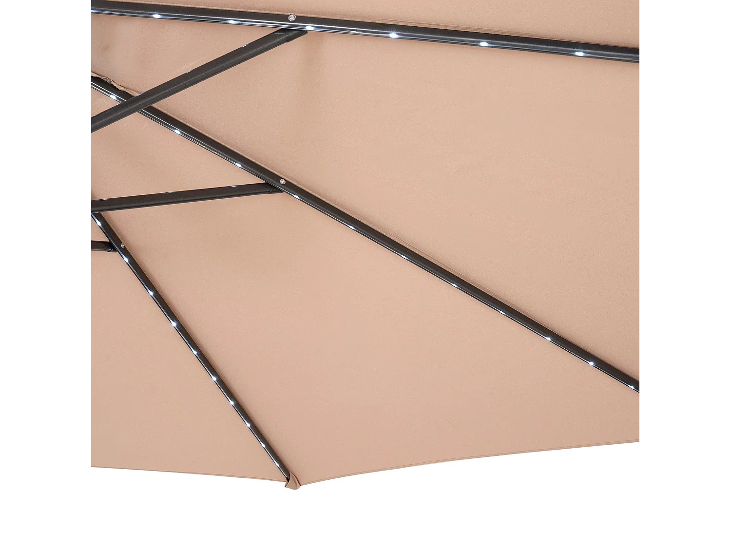 LED Zweefparasol 3 m - beige - hangparasol met verlichting voor tuin en terras