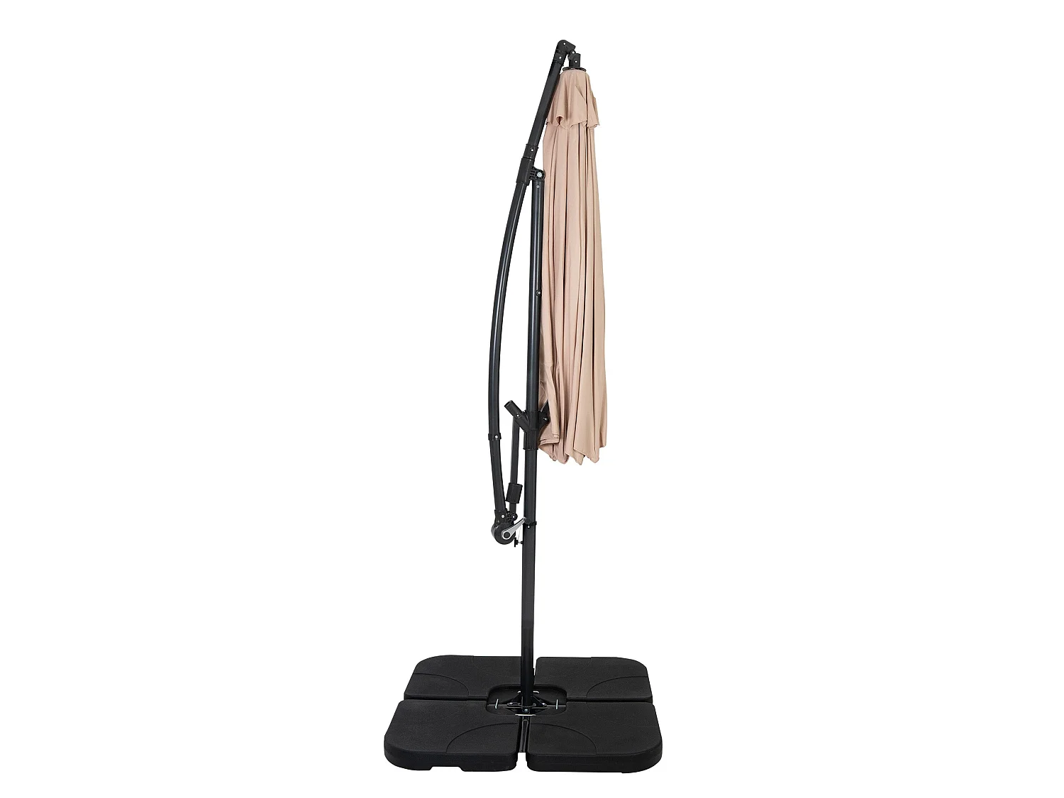Zweefparasol 3 m & vierkante parasolvoet - beige - hangparasol tuin en terras