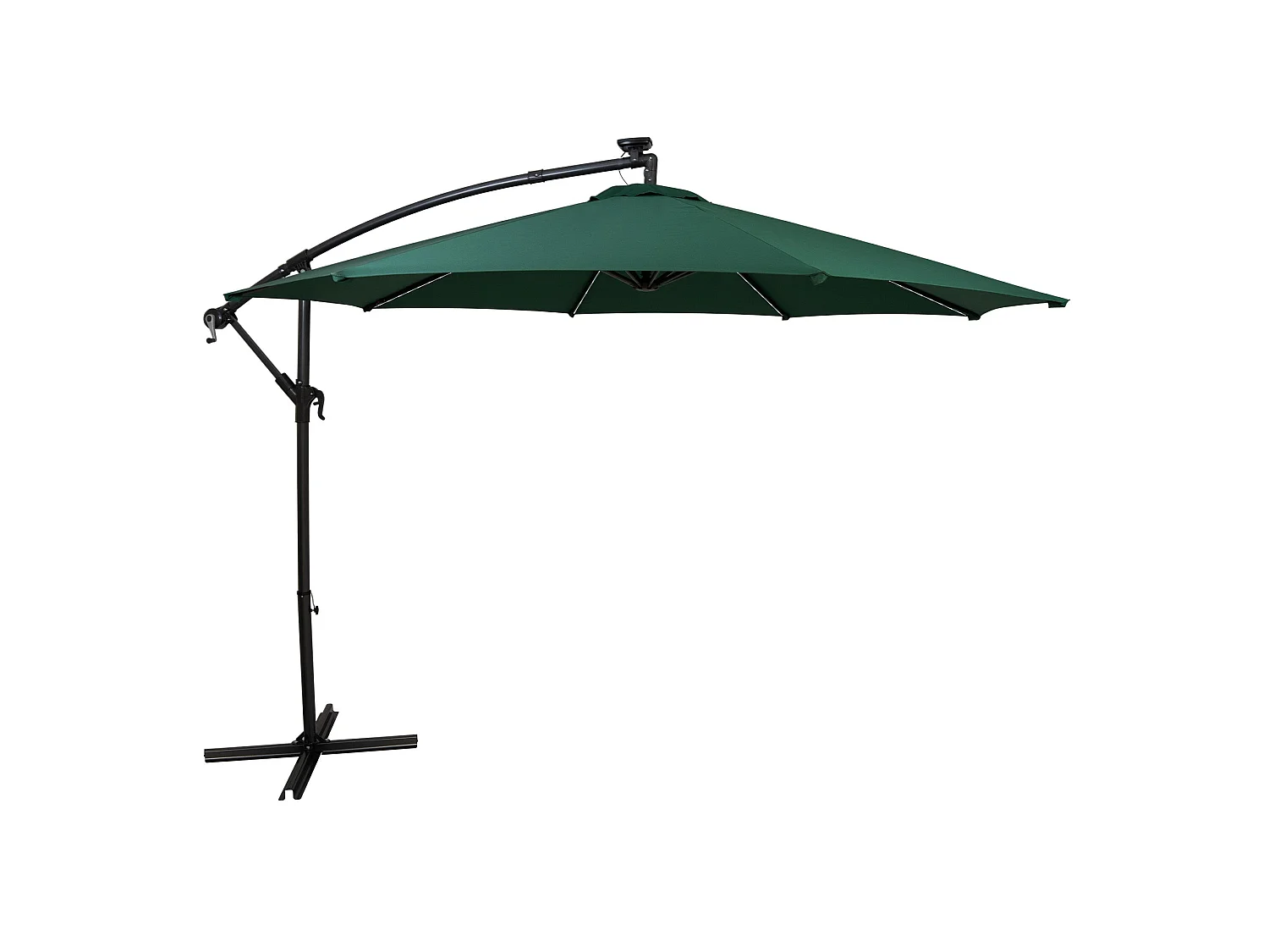 LED Zweefparasol 3 m - groen - hangparasol met verlichting voor tuin en terras