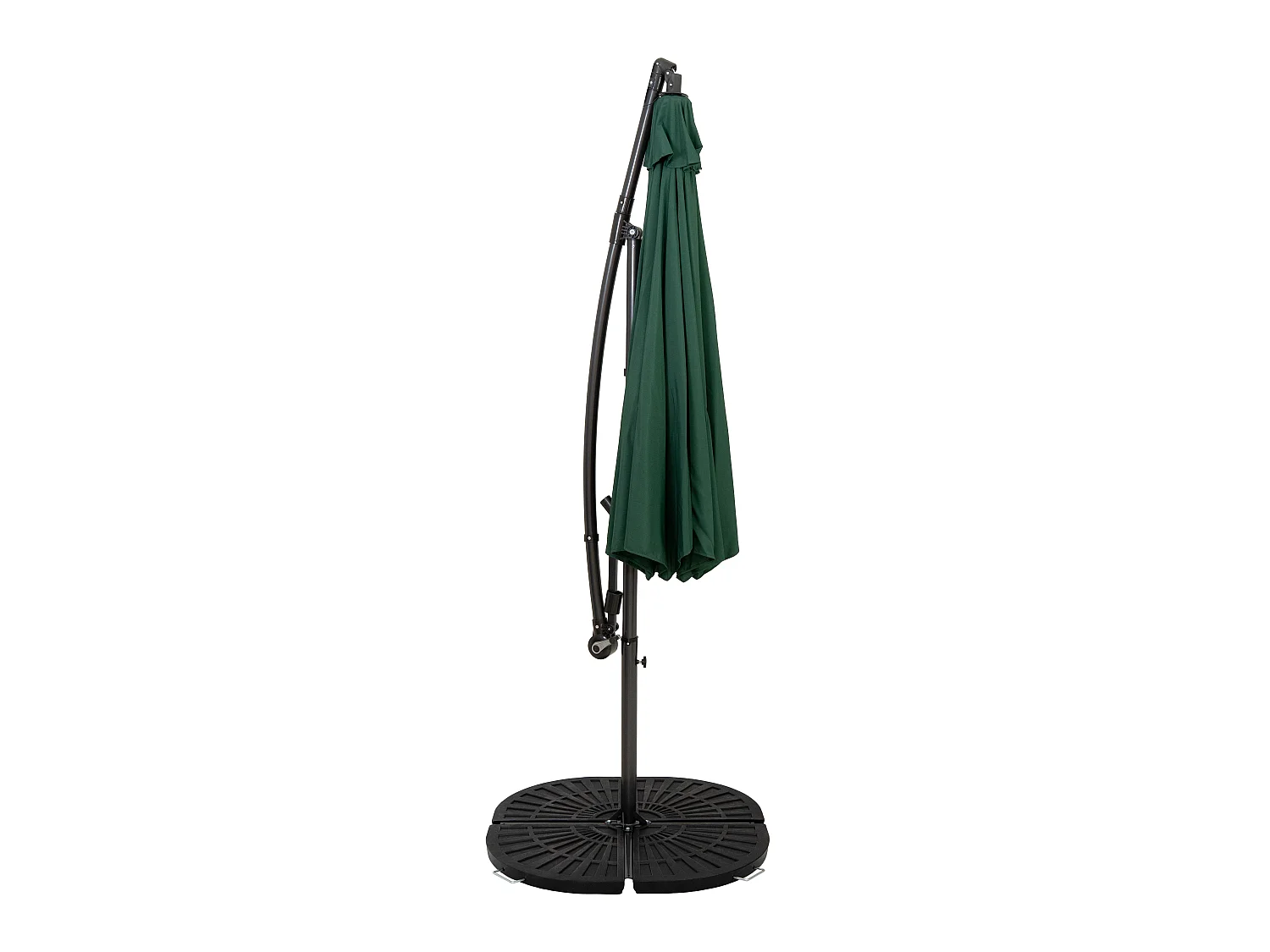 Zweefparasol 3 m & 4-delige Parasolvoet - groen - hangparasol voor tuin terras