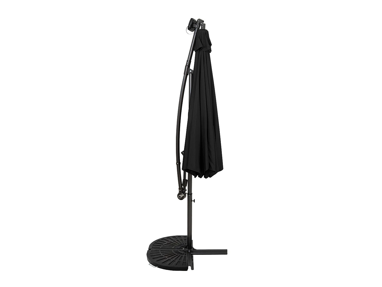 LED Zweefparasol 3 m & Halfrond Parasolvoet - zwart - parasol met verlichting