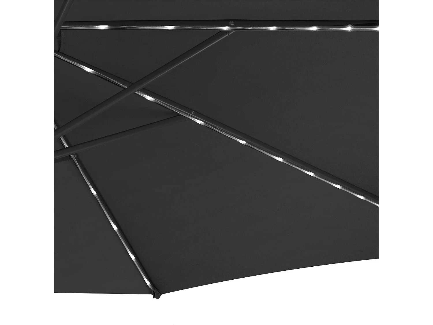 LED Zweefparasol 3 m - grijs - hangparasol met verlichting voor tuin en terras