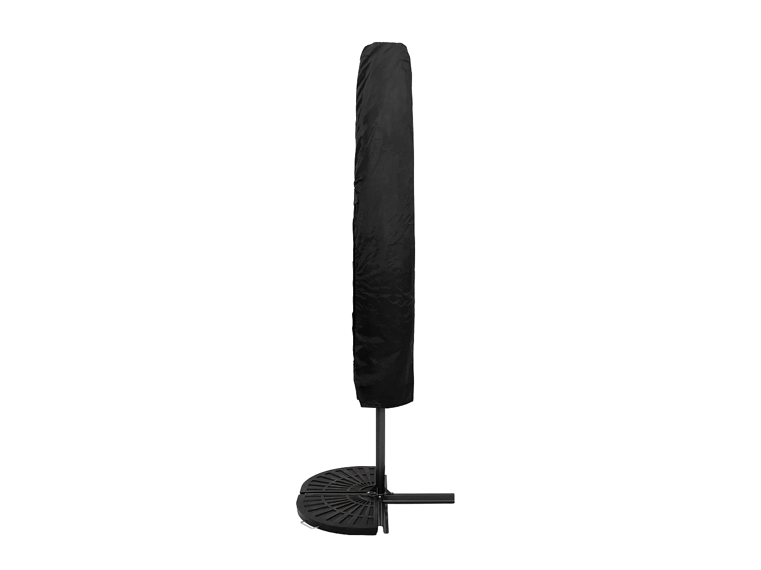 LED Zweefparasol 3 m & Halfrond Parasolvoet - grijs - parasol met verlichting
