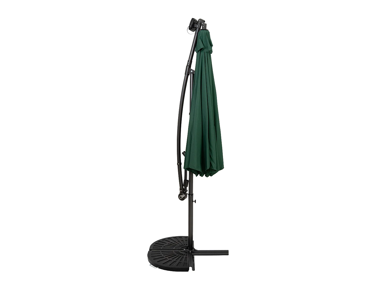 LED Zweefparasol 3 m & Halfrond Parasolvoet - groen - parasol met verlichting