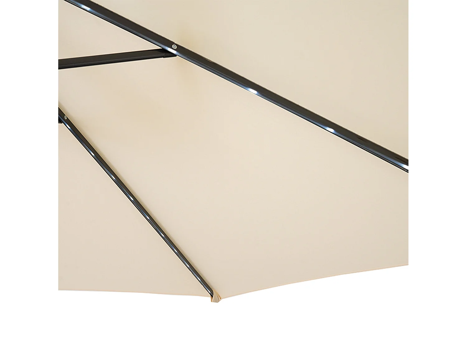 LED Zweefparasol 3 m & Halfrond Parasolvoet - crème  - parasol met verlichting
