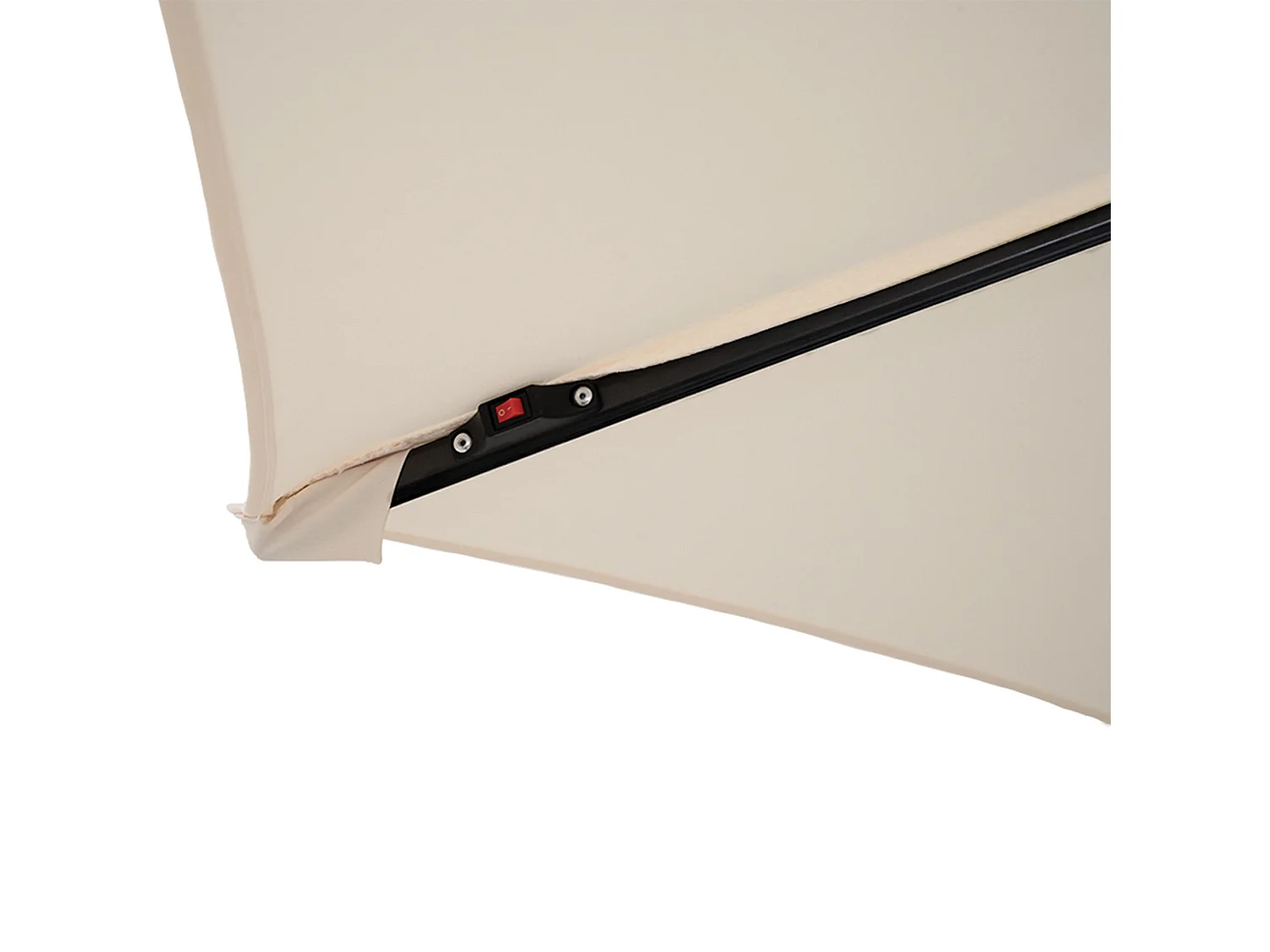 LED Zweefparasol 3 m & Halfrond Parasolvoet - crème  - parasol met verlichting