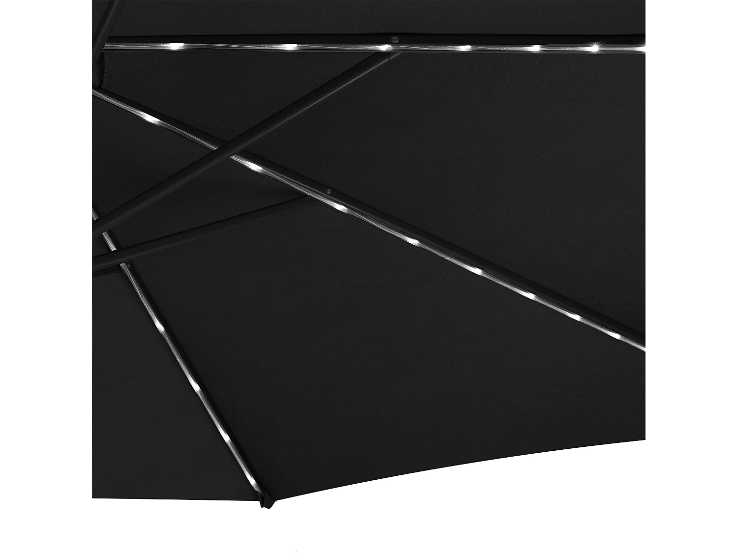 LED Zweefparasol 3 m & Vierkante Parasolvoet - zwart - parasol met verlichting