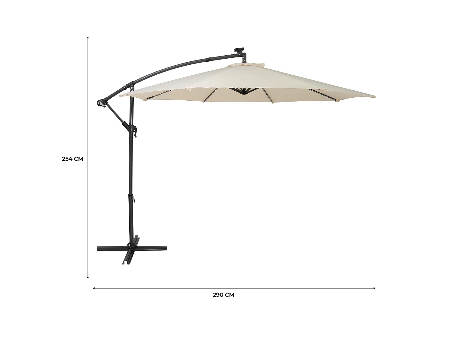 Ombrellone LED Decentrato 3m Cream Banana con Luci Solari