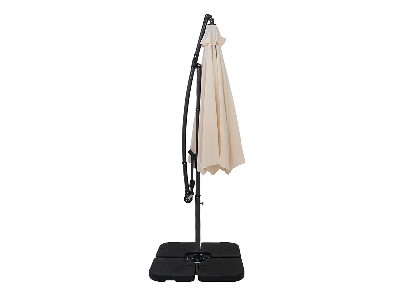 Zweefparasol 3 m & vierkante parasolvoet - crème - hangparasol tuin en terras