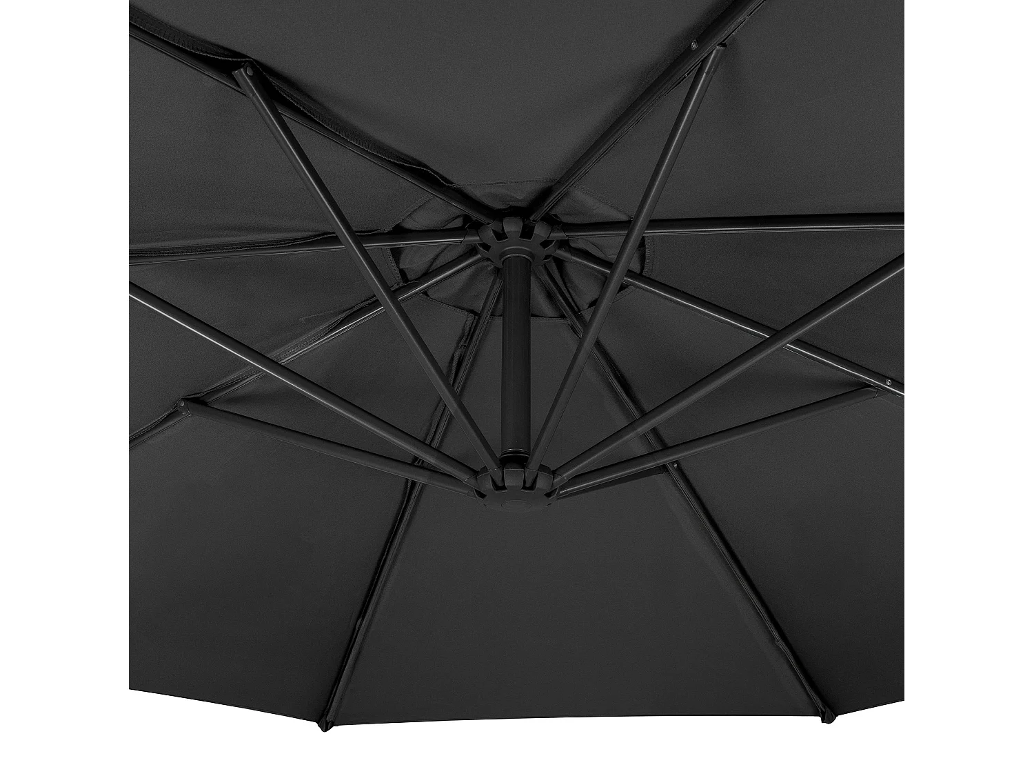 Zweefparasol 3 m & vierkante parasolvoet - grijs - hangparasol tuin en terras