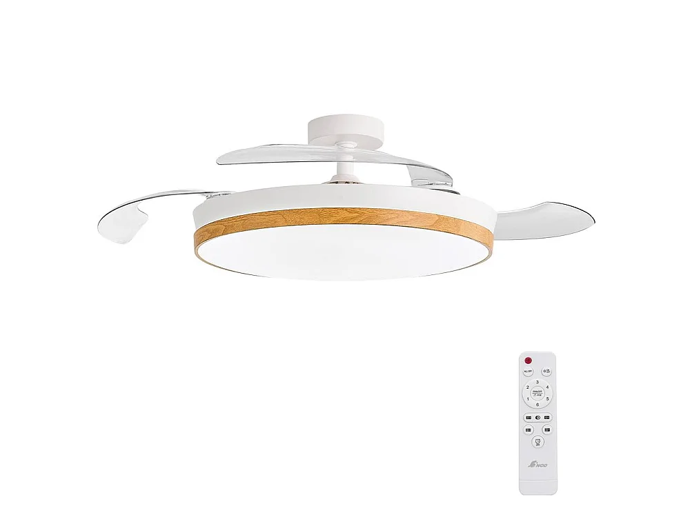 3NOD- Concept Nature Ventilador de techo retractil con luz LED blanco motor DC