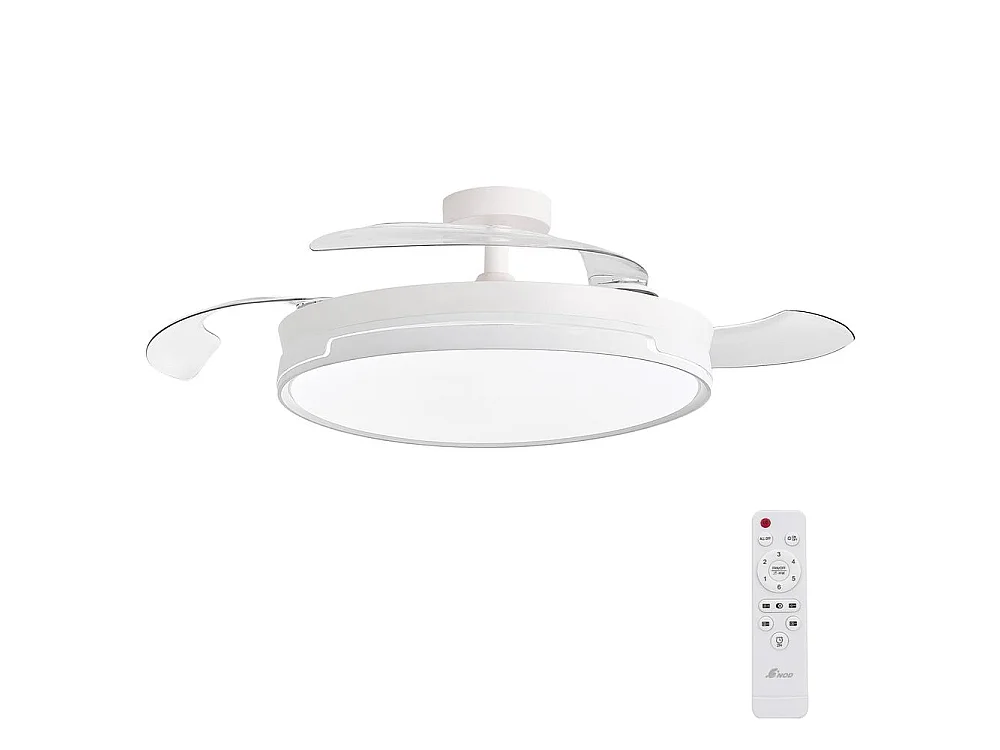 3NOD- Concept Ray Ventilador de techo retractil con luz LED blanco motor DC