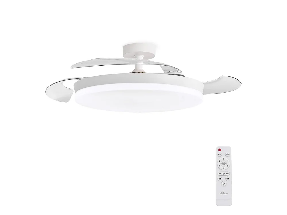 3NOD - Concept Ova Ventilador de techo retractil con luz LED blanco motor DC