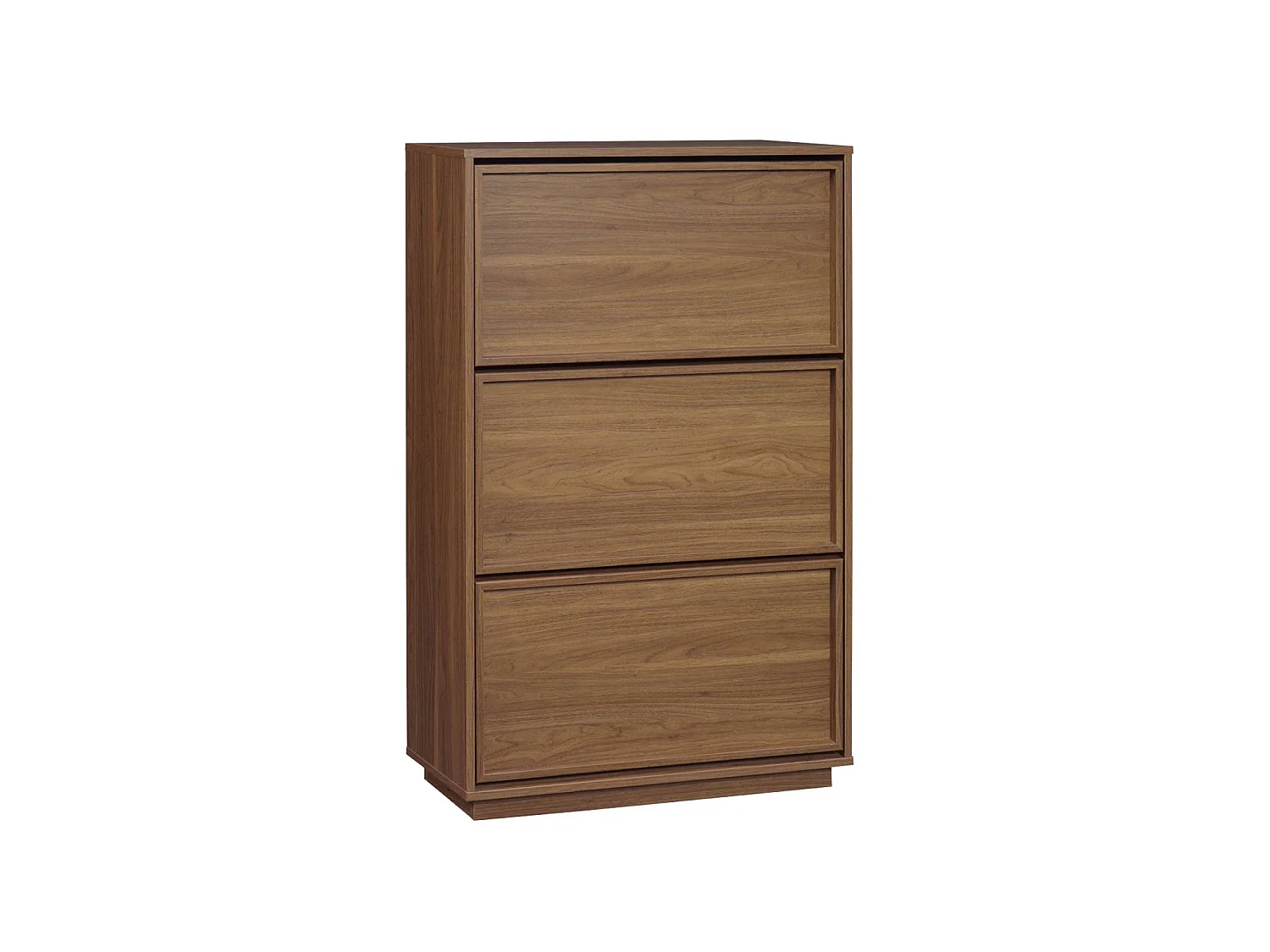 Scarpiera in legno, 3 ante Noce - 75x26x120 cm