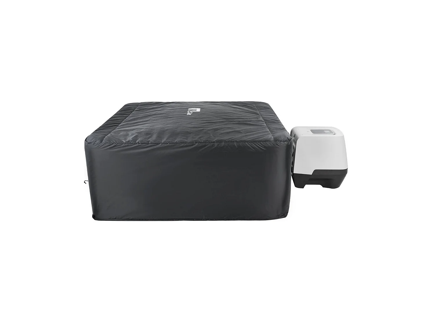 Spa rigide 6 places 180cm carré hydromassages 4 coussins bâche + housse thermique
