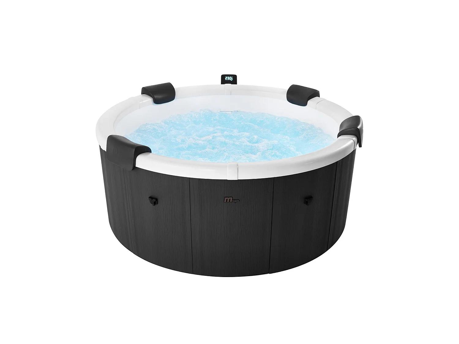 Spa rigide 6 places 180cm rond hydromassage 4 coussins bâche + housse + 8 filtres - Denver