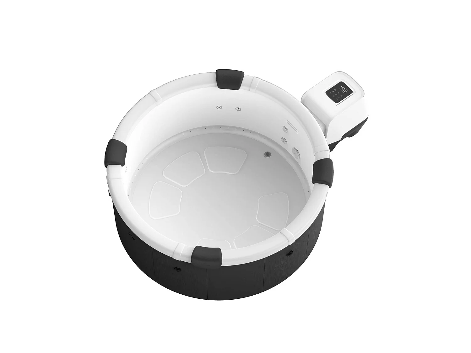 Spa rigide 6 places 180cm rond hydromassage 4 coussins bâche + housse + 8 filtres - Denver